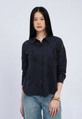 Long Sleeve Eyelet Blouse