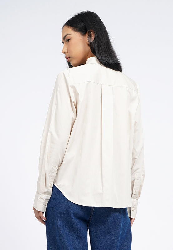 Long Sleeve Tie Neck Blouse