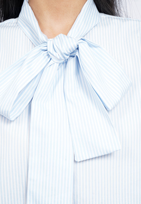 Long Sleeve Tie Neck Blouse