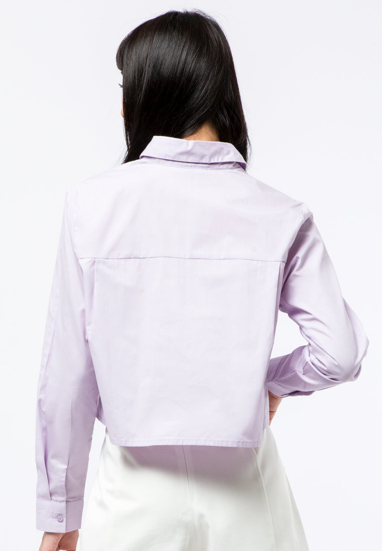 Long Sleeves Boxy Crop Shirt