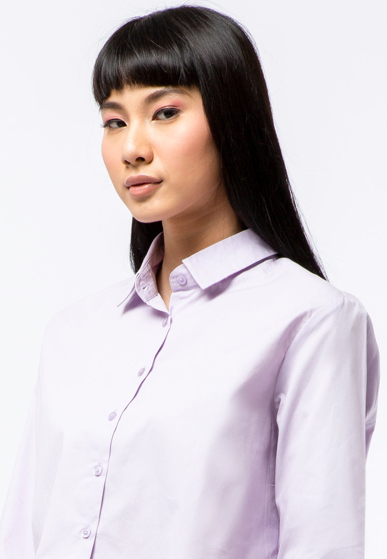 Long Sleeves Boxy Crop Shirt