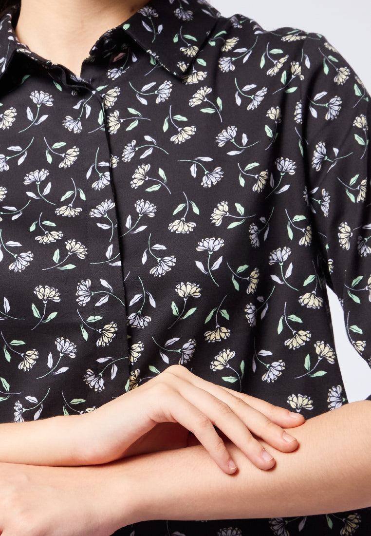 Printed 3/4 Sleeve Blouse
