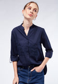 Double Pocket Long Sleeve Blouse