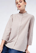 Gingham Frill Collar Blouse