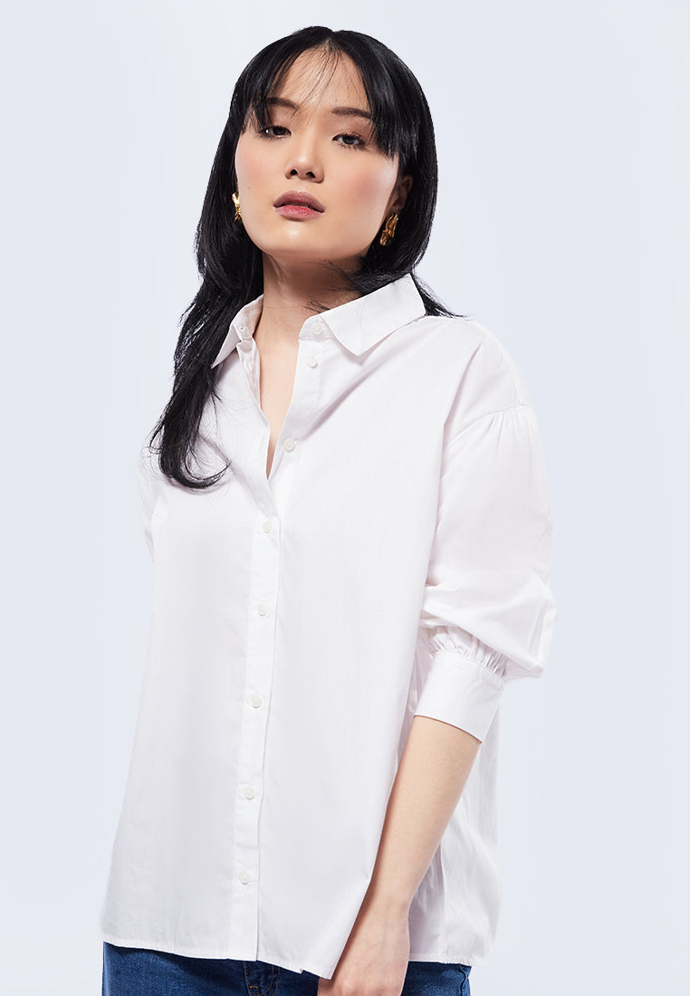 Balloon Sleeve Oversized Blouse