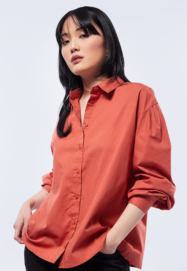 Balloon Sleeve Oversized Blouse