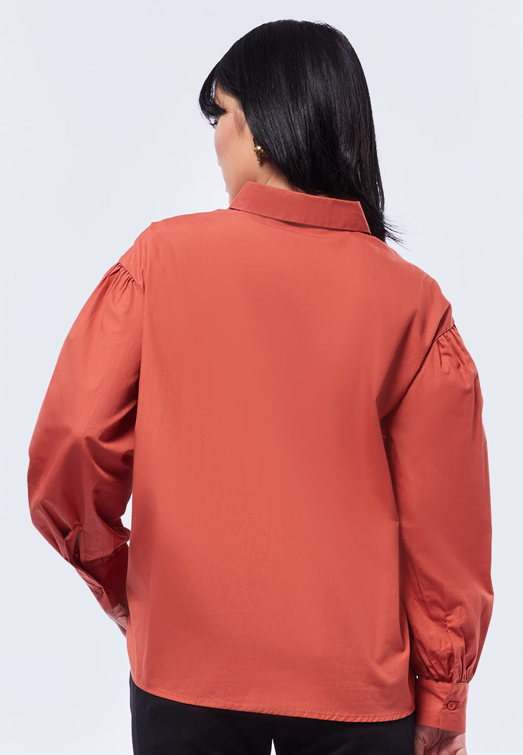 Balloon Sleeve Oversized Blouse