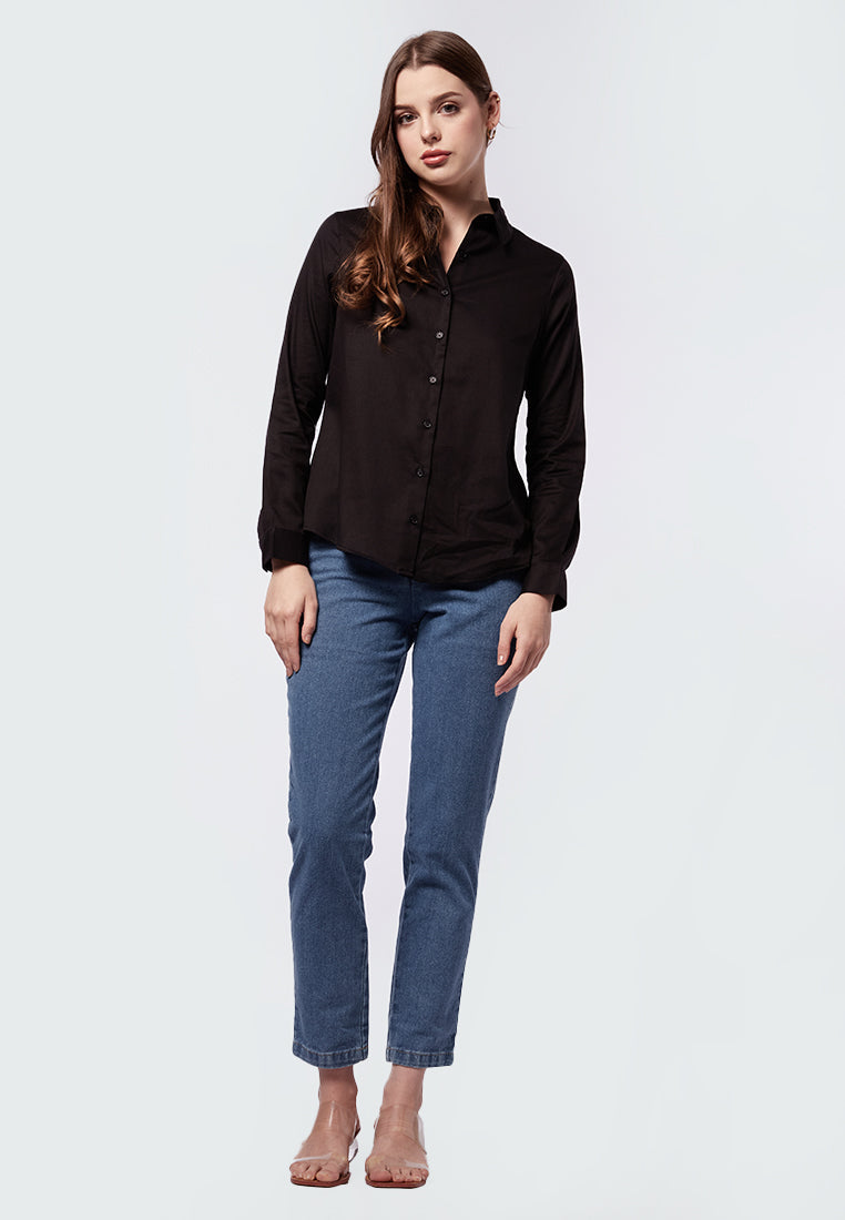 Basic Long Sleeve Rayon Shirt