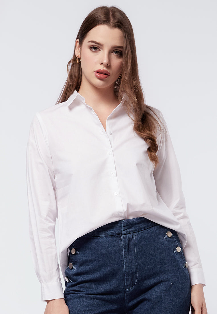Basic Long Sleeve Cotton Shirt