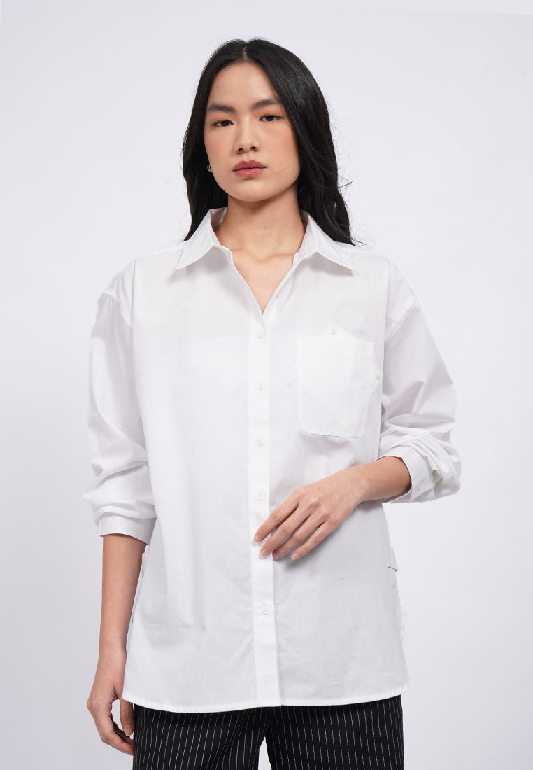 Ovesized Long Sleeve Shirt with Pocket
