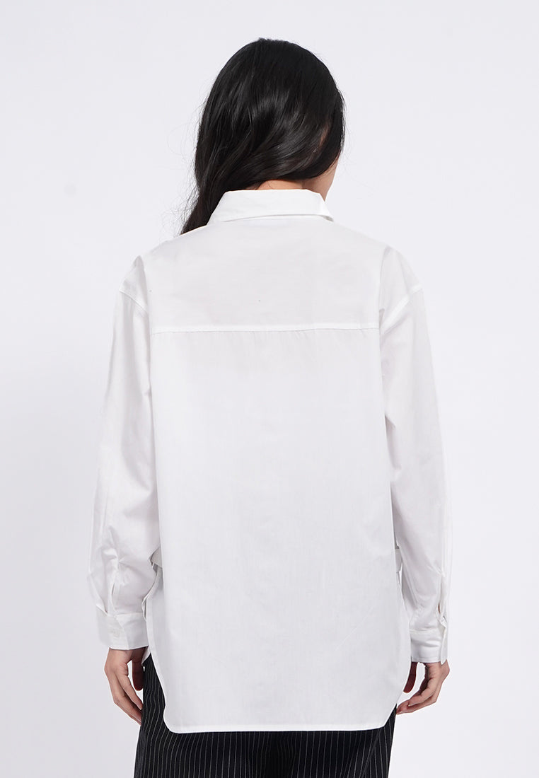 Ovesized Long Sleeve Shirt with Pocket