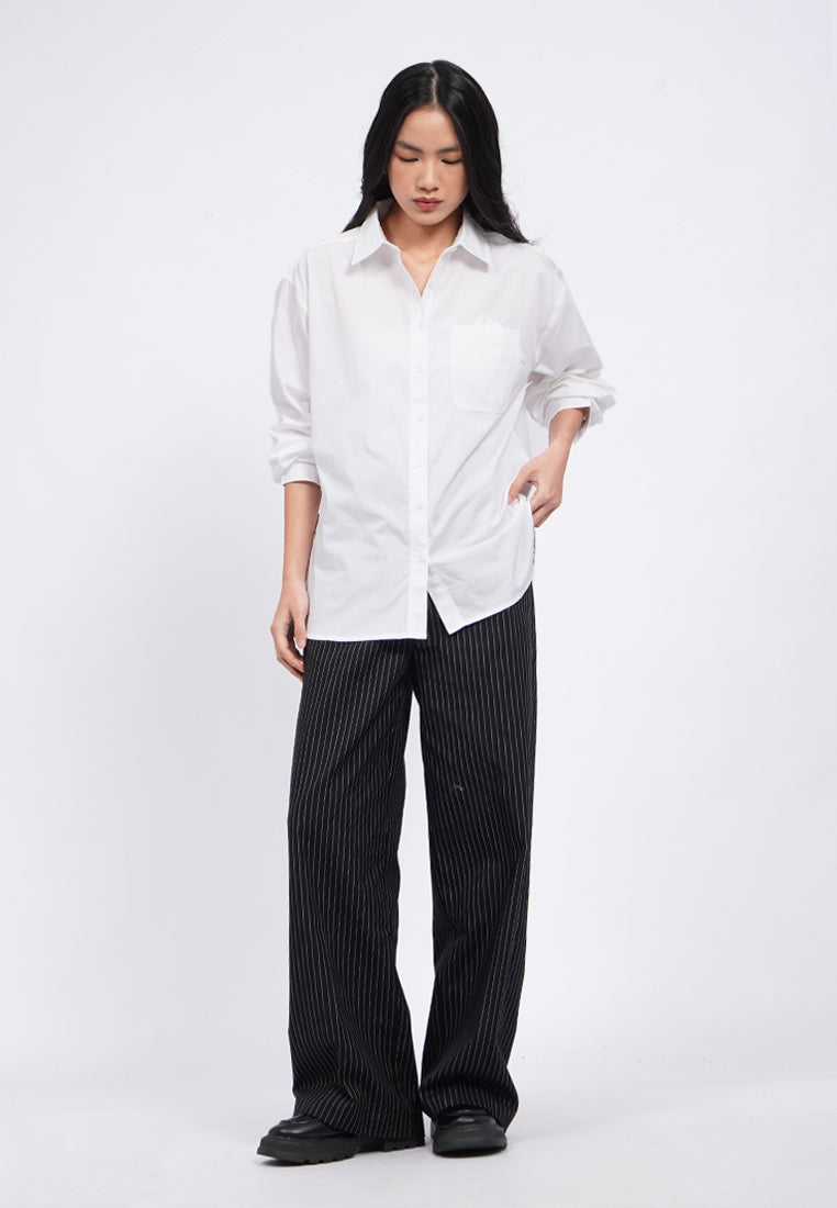 Ovesized Long Sleeve Shirt with Pocket