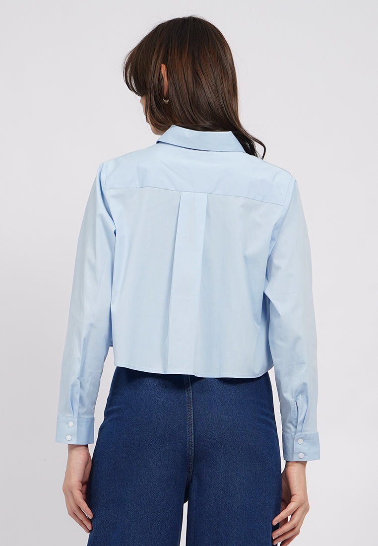 Long Sleeve Cotton Flare Shirt