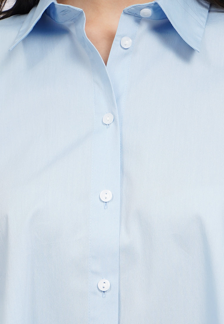 Long Sleeve Cotton Flare Shirt