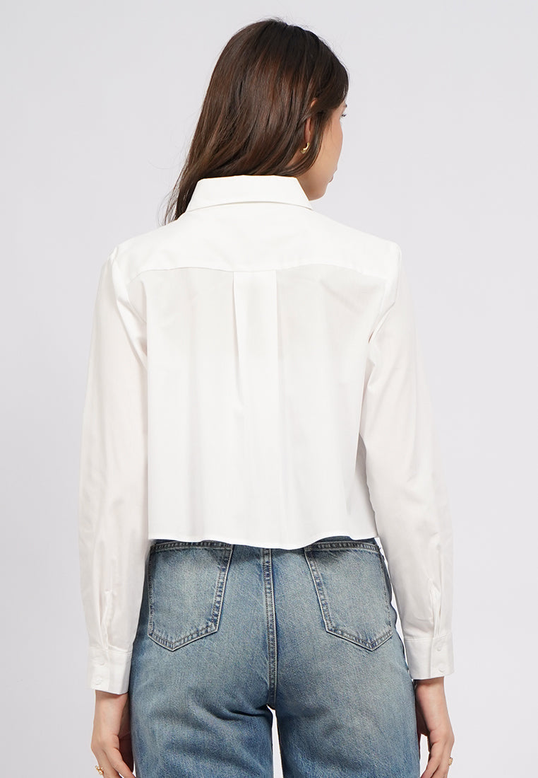 Long Sleeve Cotton Flare Shirt