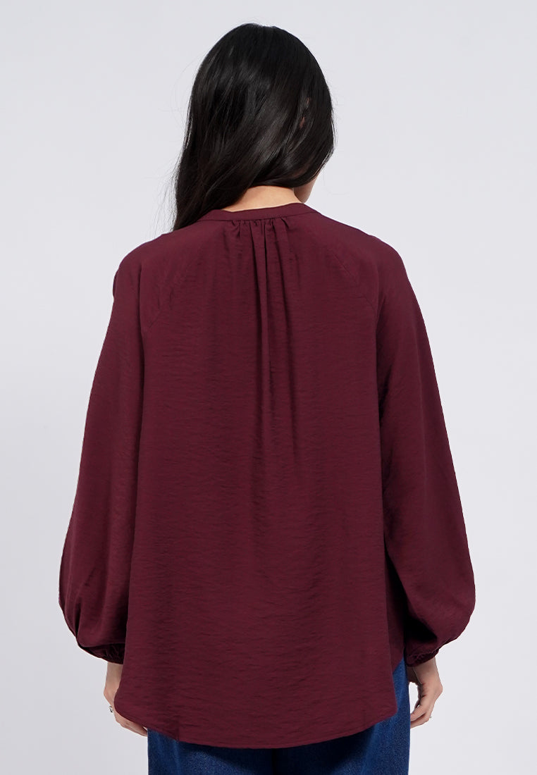 Balloon Sleeves Loose Blouse