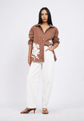 Stripes Shirt with Floral Details