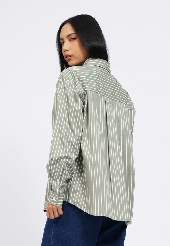 Stripes Shirt with Floral Details
