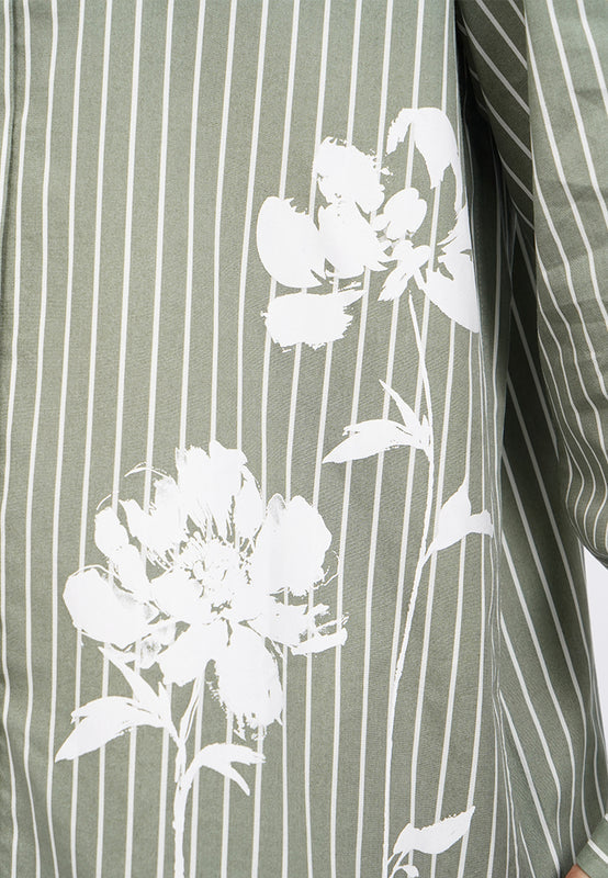Stripes Shirt with Floral Details
