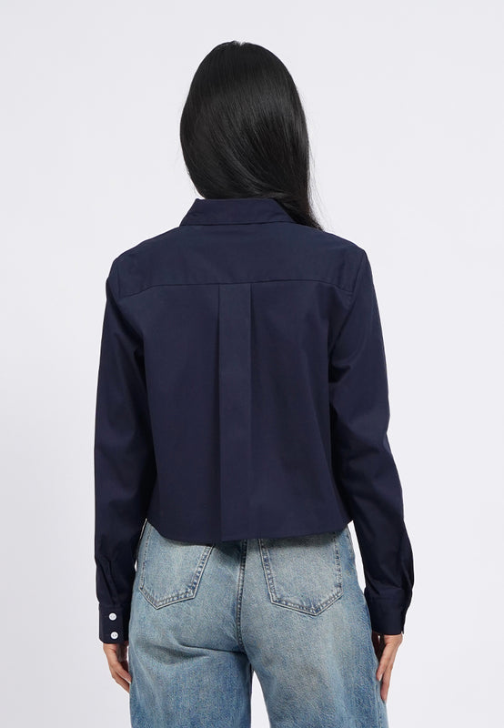 Long Sleeve Crop Flare Shirt