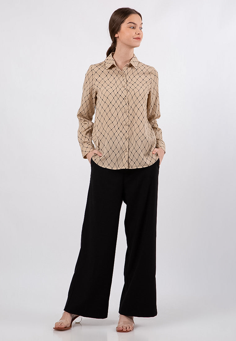 Printed Long Sleeves Blouse