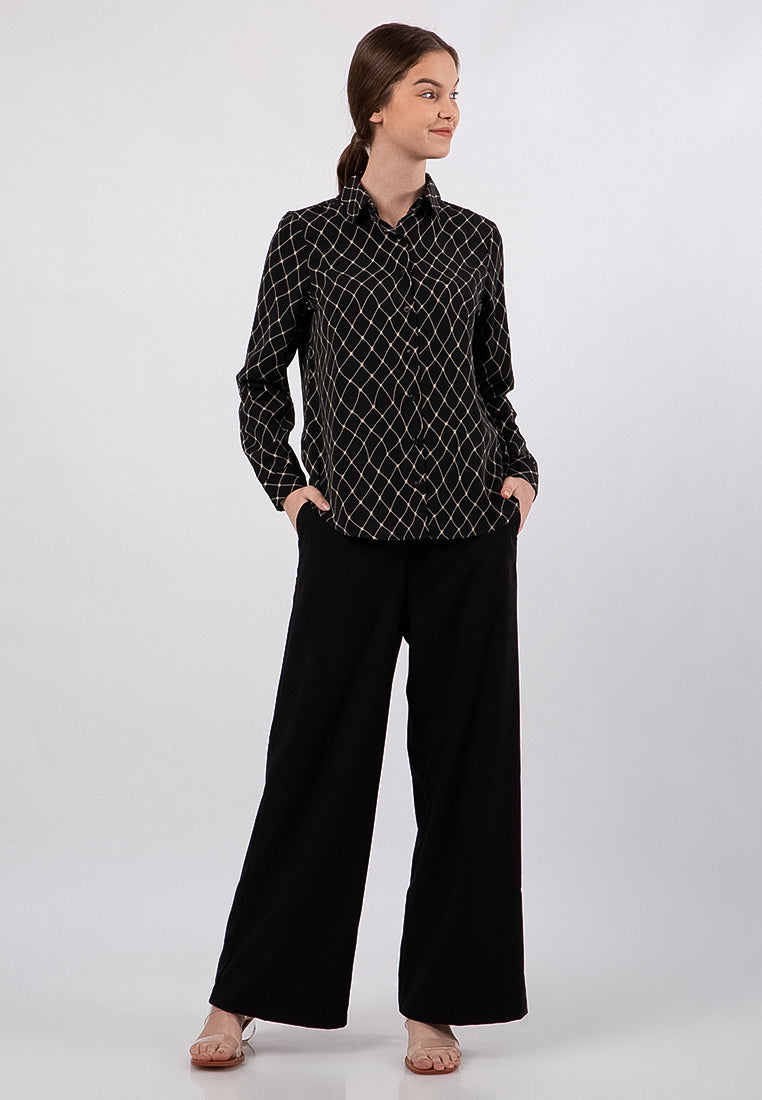Printed Long Sleeves Blouse