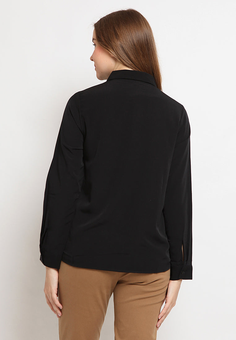 Long Sleeve Blouse With Zipper