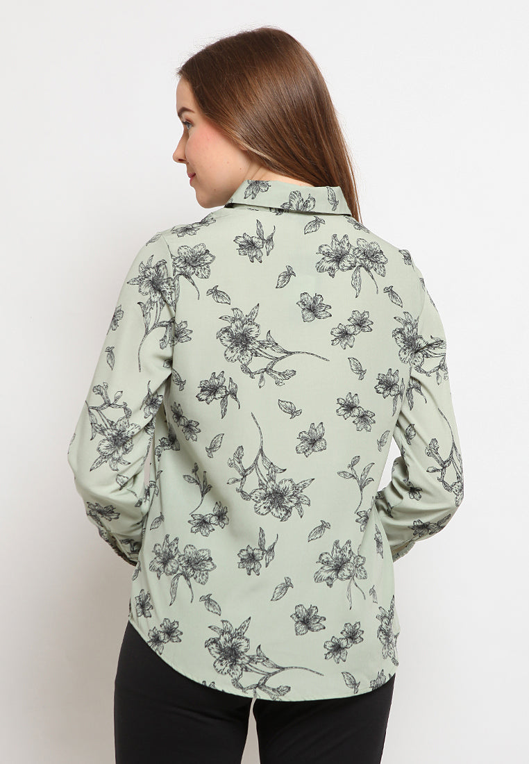 Printed Long Sleeve Blouse