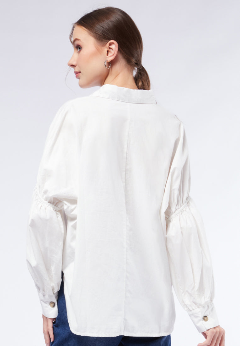 Balloon Sleeve Oversized Blouse