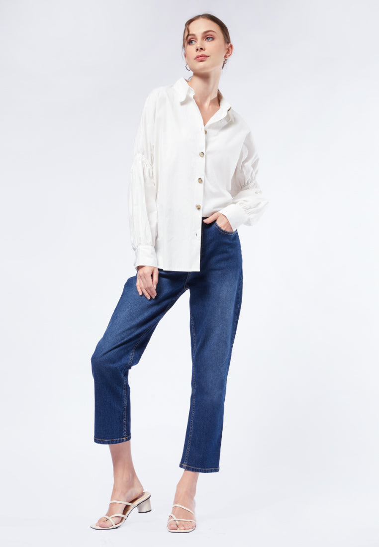 Balloon Sleeve Oversized Blouse
