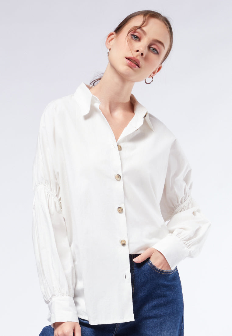 Balloon Sleeve Oversized Blouse