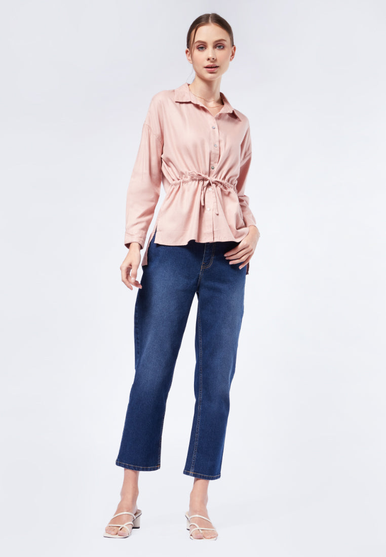 Blouse with Drawstring Details