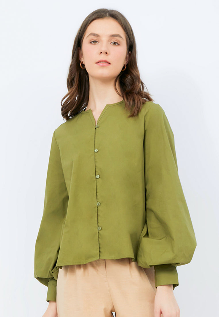 Regular Fit Balloon Sleeve Blouse