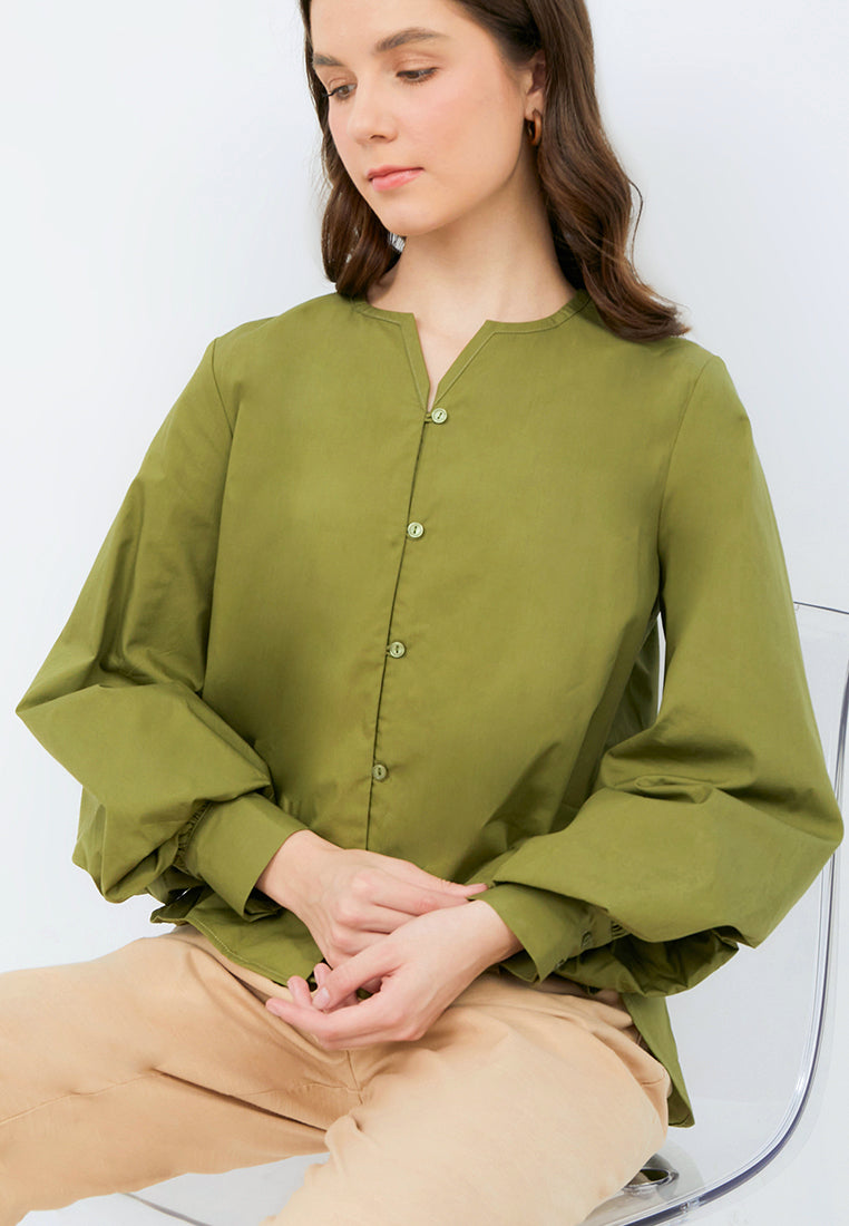 Regular Fit Balloon Sleeve Blouse