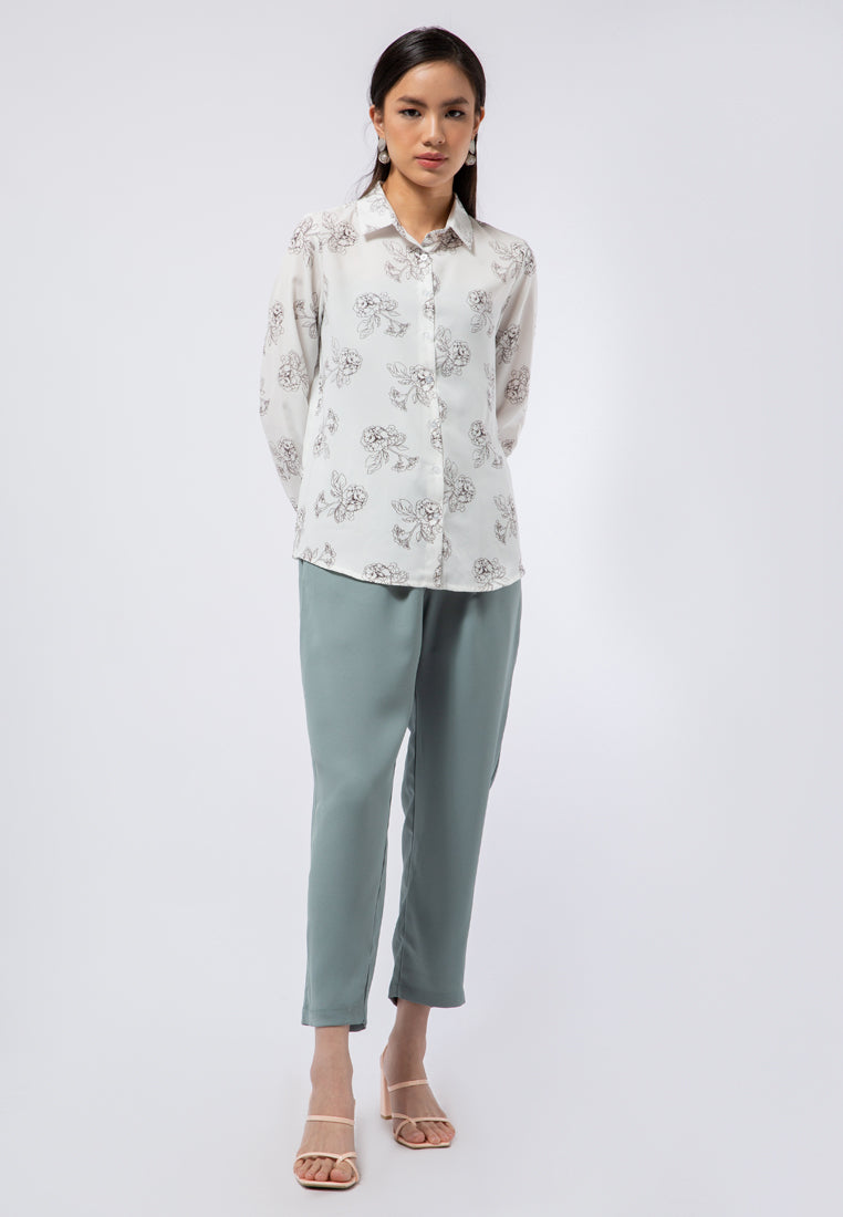 Long Sleeve Printed Blouse
