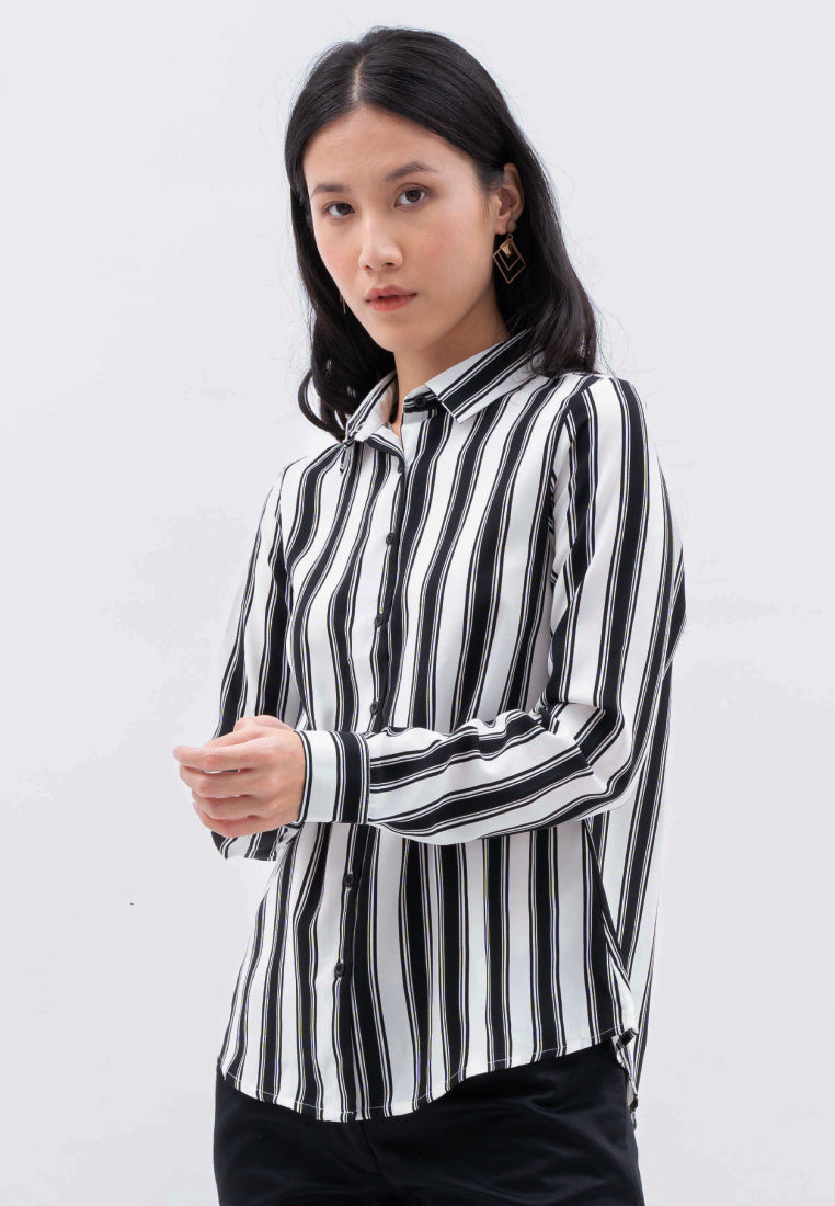Long Sleeve Printed Blouse