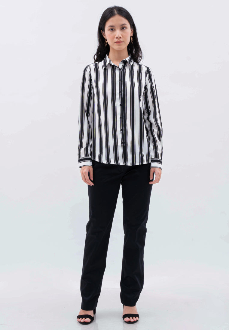 Long Sleeve Printed Blouse