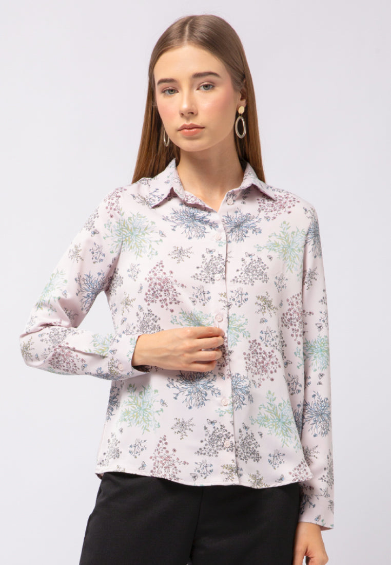 Long Sleeve Printed Blouse