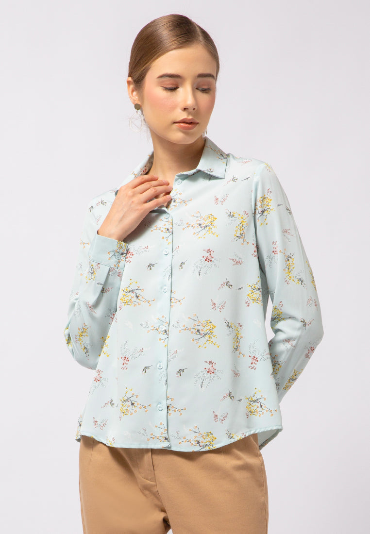 Long Sleeve Printed Blouse