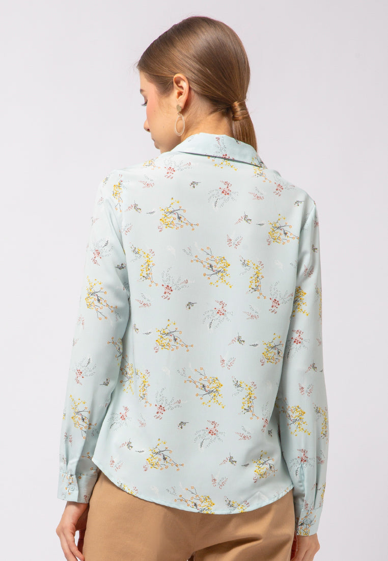 Long Sleeve Printed Blouse