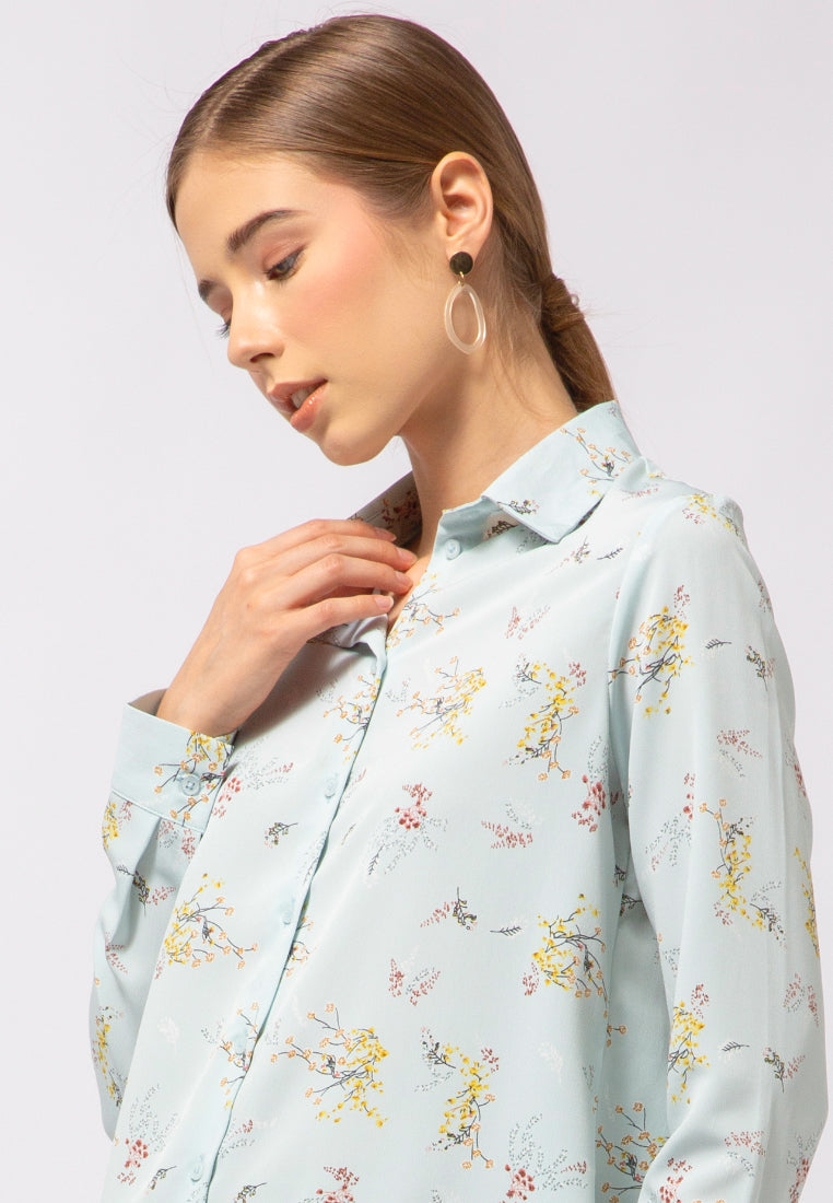 Long Sleeve Printed Blouse