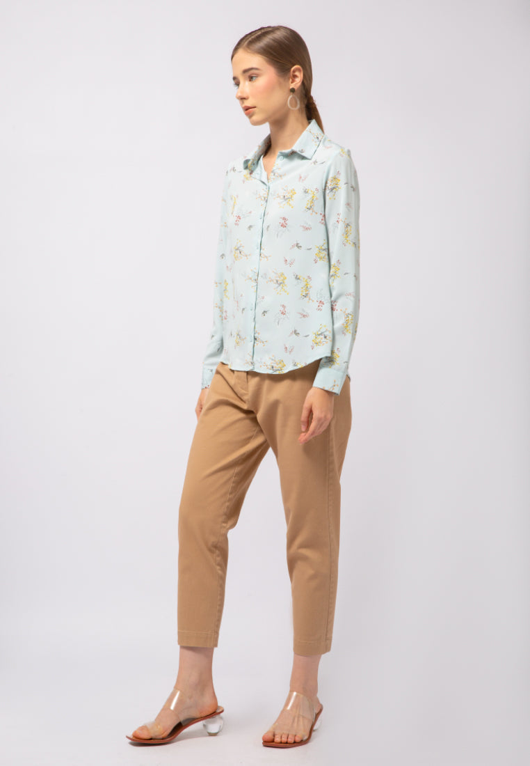 Long Sleeve Printed Blouse