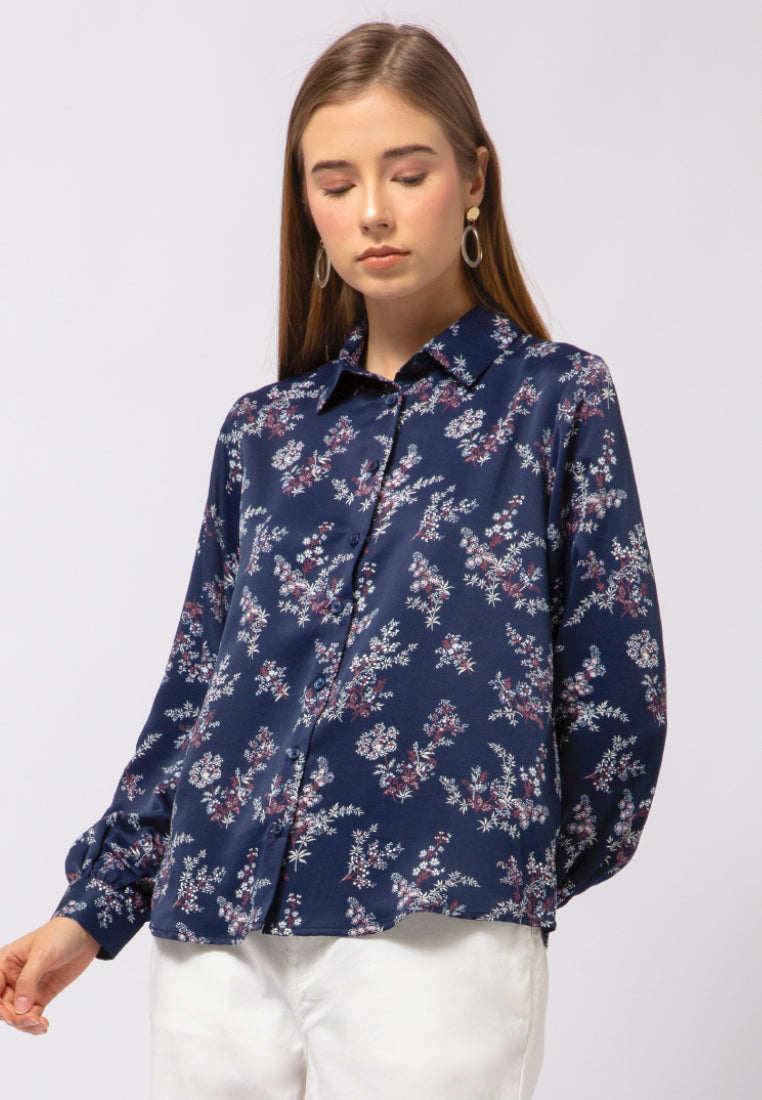 Puff Sleeve Printed Blouse