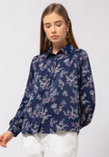 Puff Sleeve Printed Blouse