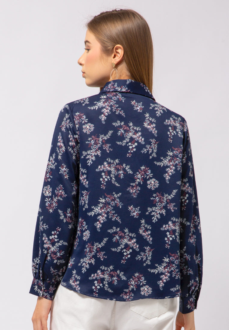 Puff Sleeve Printed Blouse