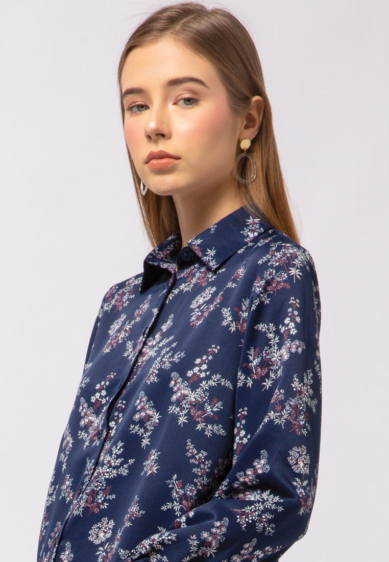 Puff Sleeve Printed Blouse