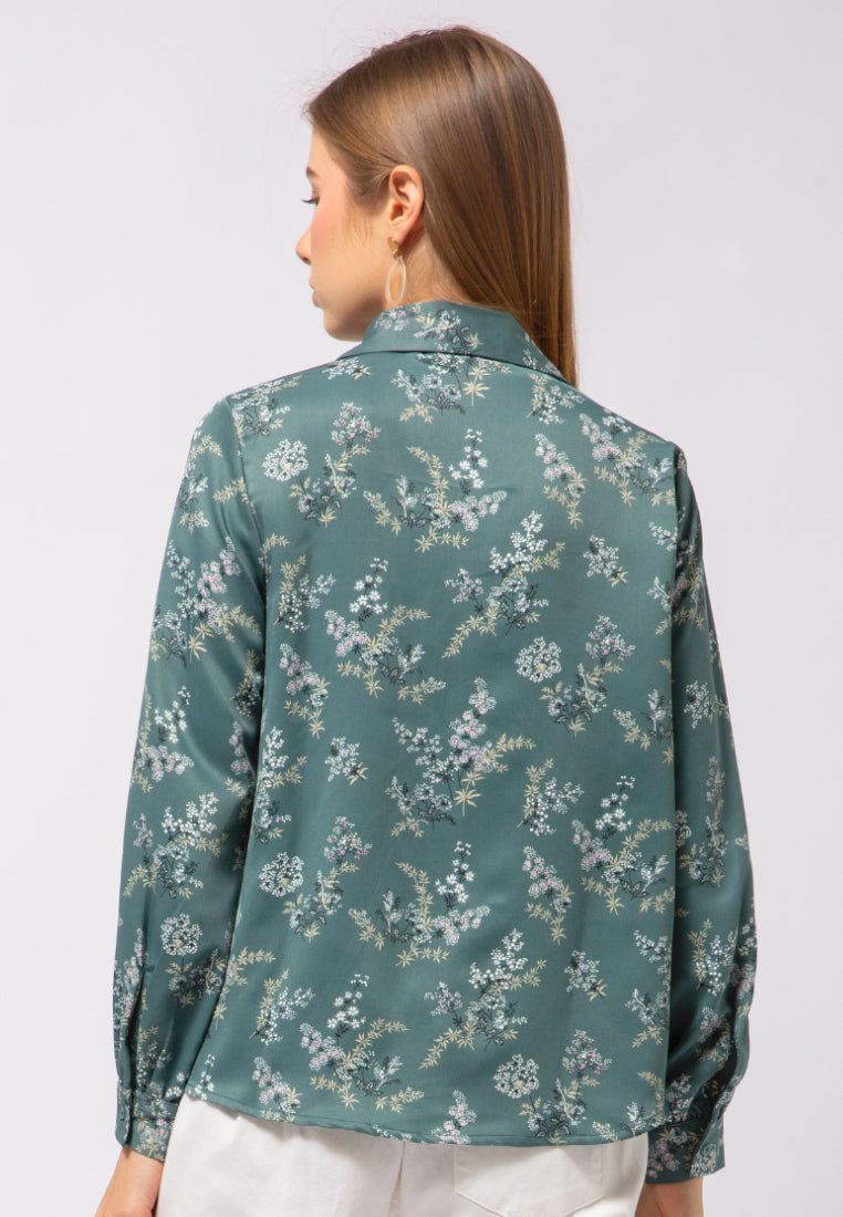 Puff Sleeve Printed Blouse