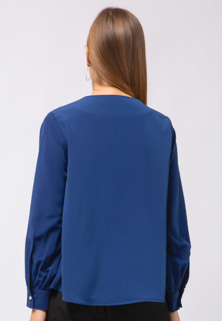 V-Neck Long Sleeve Blouse