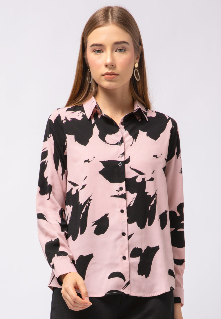 Long Sleeve Printed Blouse