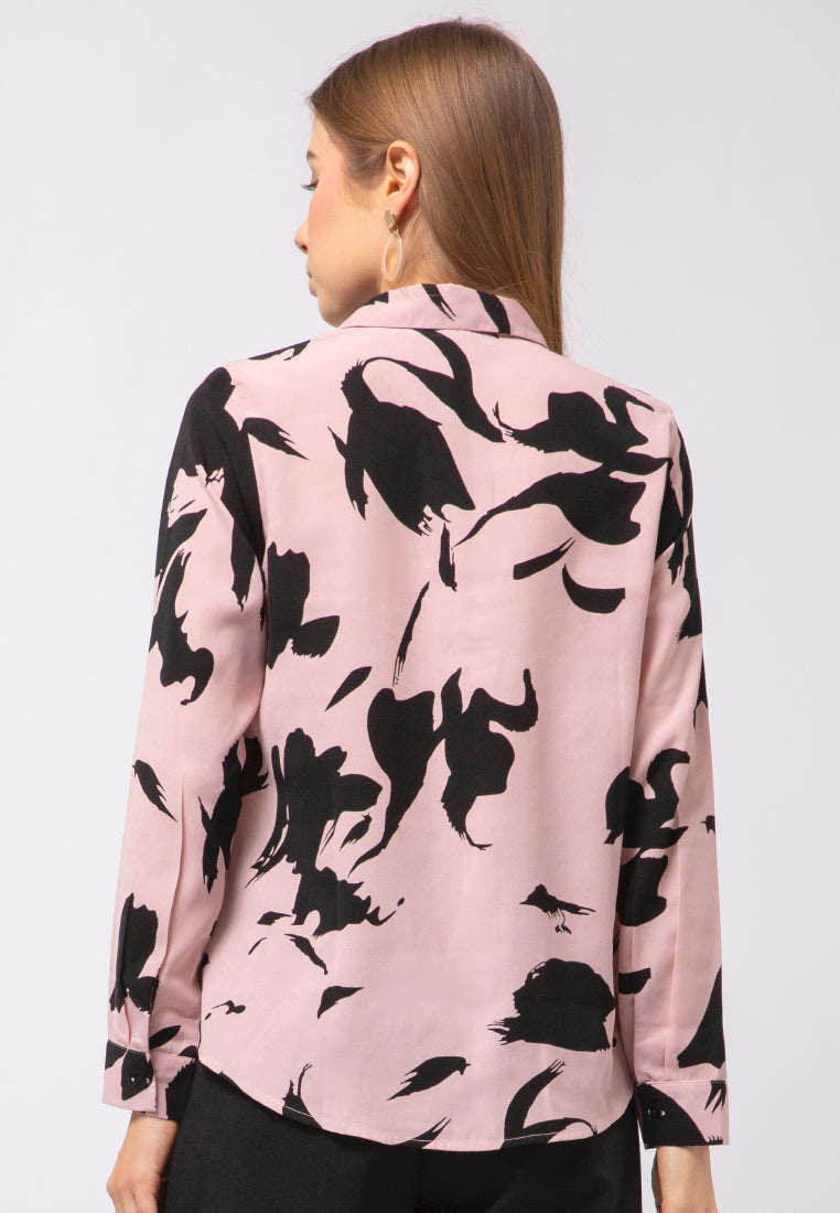 Long Sleeve Printed Blouse